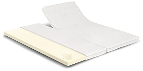 Meisterschlaf Split Visco Topper 160x200 cm – Höhe 7 cm – Weich & Wärmend – Memory Foam RG 50 – Oeko-TEX® Standard 100 – Tencel™ Lyocell 3D Doppeltuch-Bezug waschbar – Made in Germany