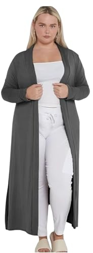 eyes Ladies Plain Long Maxi Length Boyfriend Women Cardigan Collared Open Top Full Sleeve Floaty Duster Jacket Coat Casual Blazer Plus Size Cardigans UK 8-22