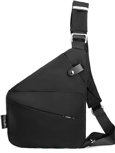 2024 New Anti-Theft Resväska Slim Sling Bag Cross Body Reseväska med justerbar rem för Casual Travel,Black,Right