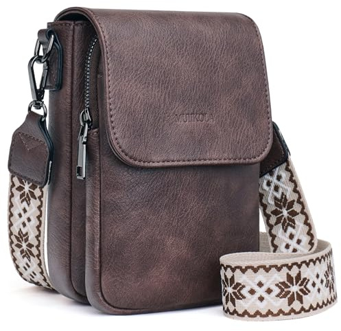 MUIIKOLA Handytasche zum Umhängen，RFID-Blockierung große Kapazität Handy Umhängetasche Damen Veganes Leder，Handytasche mit Geldbörse zum Umhängen，umhängetasche damen Breiter Gurt