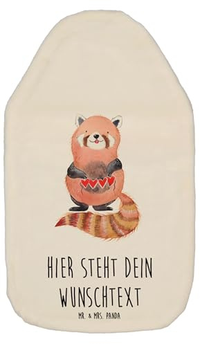 Mr. & Mrs. Panda Wärmflasche bedrucken Roter Panda - Weiß