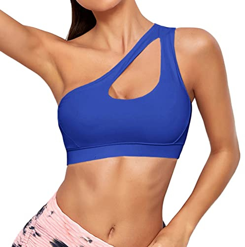 Dinglong Sujetador sin Tirantes Alta sujeción Ropa Interior de Sujetador de Yoga a de sacudidas para Ejercicio de Talla Grande con un Hombro Sexy para Mujer Sujetador sin Tirantes Alta
