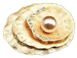 LUTFI Spilla Oro Opaco Conchiglia di Fiori con Diamanti Abito Geometrico Cardigan Colletto a Spillo Fibbia ad ardiglione con Perle Regali di Gioielli Vestiti