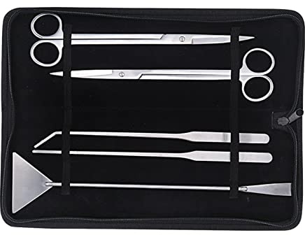 Aquarium-Werkzeuge, Edelstahl, Fisch für Schaber, Aquascaping-Kits, Pflanzpinzette, Schere, 5 Stück