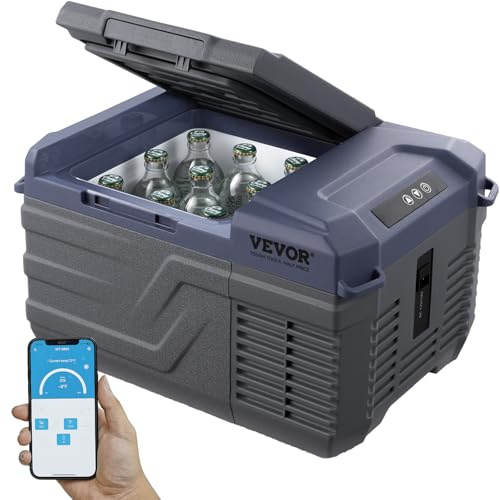 VEVOR Réfrigérateur de voiture, Réfrigérateur de voiture 12 Volts, Congélateur portable à zone unique de 9,5QT, Plage réglable de -4℉ à 68℉, Refroidisseur à compresseur 12/24V DC et 100-240V AC pour