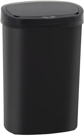 PayLessHere | 13 Gallon Plastic Trash Can | Black | Automatic Touchless Lid with Motion Sensor | Kitchen Garbage Can with Waterproof Design | for Home, Office, Bathroom | Pack of 1