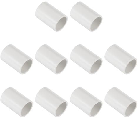 PATIKIL Accoppiatore per Tubo in PVC da 3/4, 10pz Connettore a Presa per Tubo Dritto per Uso Estensione Tubi Sistemi di Irrigazione a Goccia Sprinkler Industriale Domestico, Bianco