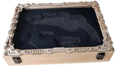 XKlemBauklode Boîte de collection en bois pour revolver en bois, cadeau de bricolage parfait pour adultes, version kit de construction