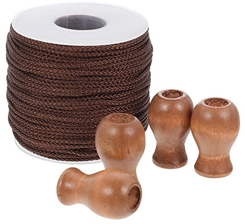 Garneck Wooden Blind Tassel Knob Drop Net Curtains Accessory Cord Knob for Blinds