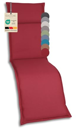 GO-DE Textil Bequeme und attraktive Polsterauflagen für Hochlehner-, Mittellehner- und Niederlehner-Gartenstühle, Sitzkissen (Einzelset, Uni Rot, Relaxauflage)