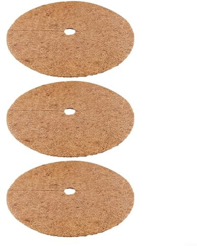 Natural Coconut Fibre Mulching Discs Plant Protection Mat Control Water Retention Pad for Garden Flower Pots Trees 3 Pack (20/30/35/37/40/45/46/60CM)(46cm)