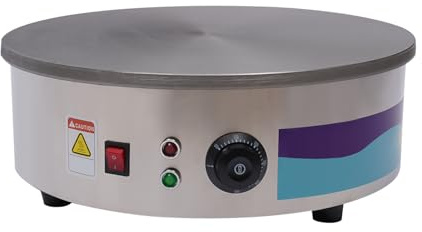 Piastra crepes, macchina crepe, dispositivo elettrico con spatola e spatola, fori di raffreddamento, resistente alla corrosione, resistente al calore, per famiglie, panetterie, ristoranti, 45 x 16 cm