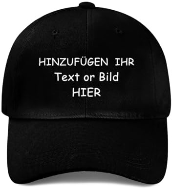 ROHBVMN Schirmmütze personalisiert mit Foto/Logo/Text | Mesh-Trucker-Kappe selbst gestalten | Verstellbare Dad Cap für Männer & Frauen | Baseball Cap Herren Damen Schwarz