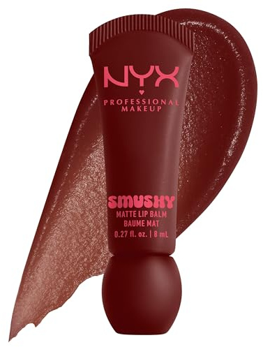NYX Professional Makeup Smushy Matte Lip Balm, Soft Matte Finish, Hydrating & Buildable Colour, Shade: Smudge Fudge, 8ml