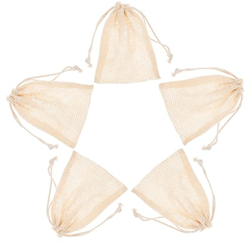 PACKOVE 5stücke Seifenbeutel Aus Baumwolle Und Leinen Natürliches Netz Für Feste Seife Schneller Schaum Peeling Und Sanfte Reinigung Mit Zugkordel Zum Aufhängen Und Schnellem Trocknen Bad