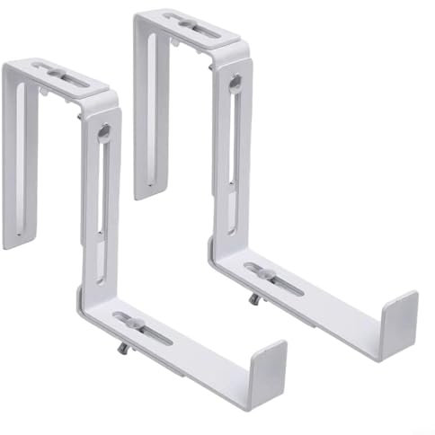 Sileduove Adjustable Plant Bracket Window Box Holder No Drill Iron Flower Pot Stand Railing Mount Hooks 2 Pack