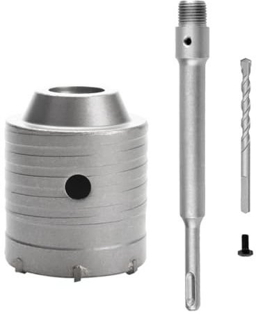 Sierra de corona for hormigón de 60 mm de diámetro con mango redondo y vástago SDS Plus, broca for mampostería, cemento y perforación de paredes.