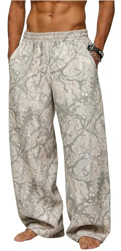 BRLETNNR Mens Baggy Camo Pants Camouflage Sweatpants with Pockets for Gym S | Crisp graphic patterns and loose, roomy cut