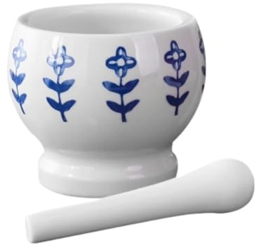 SAGELSHN Mortaio con Pestello Cucina Pestello for Aglio in Ceramica for Uso Domestico, Macina Aglio Manuale, Set di Pestelli for Pestare L'aglio Mortaio per Pesto