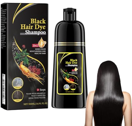 100ml Black Hair Dye Shampoo 3 En 1, Esencia De Polygonum Multiflorum, La Hierba Es Natural, Que Puede Cubrir El Pelo Blanco De Inmediato, Tinte Pelo Cubre Canas