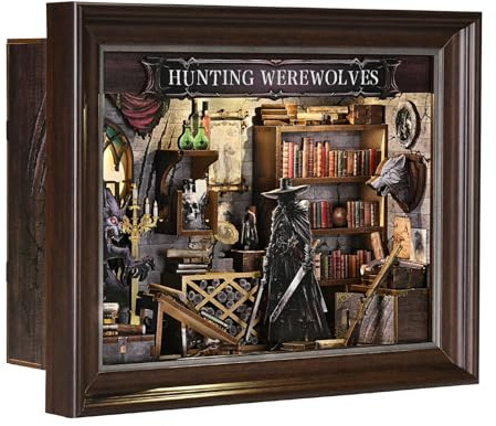 ETKVR Book Nook Kit, Libreria a Forma di Cornice, Casa in Miniatura