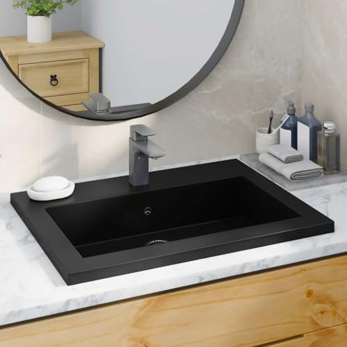 Générique Lavabo en Granit 600 x 450 x 120 mm Noir,Quincaillerie,Plomberie,Équipements sanitaires,Éviers & lavabos,Lavabos,142962