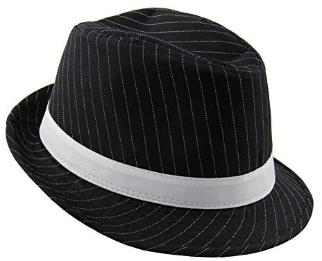 Foxxeo Mafia Hut 20er Jahre schwarz – Al Capone Stil – für Erwachsene – Kostüm Hut Wird Oben auf dem Kopf getragen – Fasching Karneval Motto Party Unisex