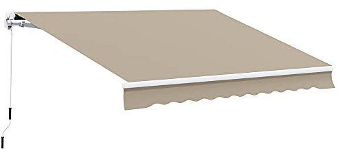 Outsunny Markise Alu-Markise Gelenkarmmarkise Markise 3,95m Sonnenschutz Balkon Beige