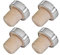 FMprofessional Tapón Cromado para Botella de Vino 4, Beige Plata, ca. 3 cm