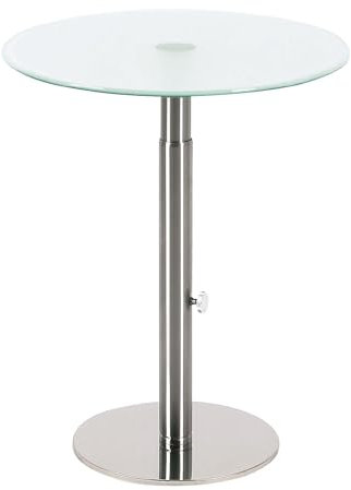 Ebinger | Beistelltisch | höhenverstellbar | Ø 495 mm | Höhe 485-650 mm | Glasplatte satiniert