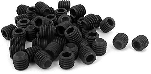 sourcing map 50pcs M8 x 8mm Vis sans tête douille hexagonale Noir