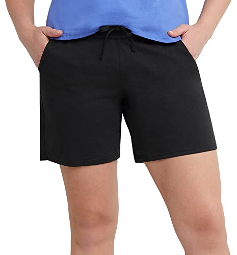 Hanes Women's Jersey Pocket Short with Outside Drawcord