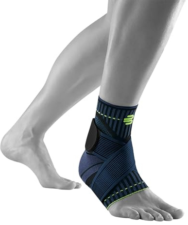 Bauerfeind, hälstöd, Ankle Support, Unisex, 1 hälbandage för vänster fot, för sporter som fotboll, jogging samt träning, förhindrar felvridning, Storlek: S, Svart, 11419401170711