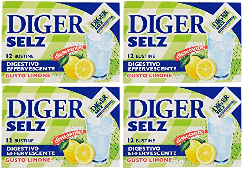 Diger Selz: polvo antiácido efervescente, sabor a limón * 48 bolsitas, 3.5 gramos cada uno* [Importación italiana]