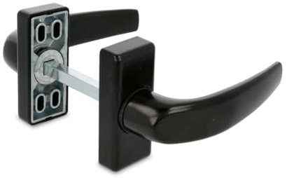 AMIG - - Jeu de poignée de porte à rosace - Modèle Delta - Fabriqué en aluminium - Dimensions : 121 x 72 mm - Carré de 8 mm - Idéal pour les portes intérieures ou extérieures Finition : noir