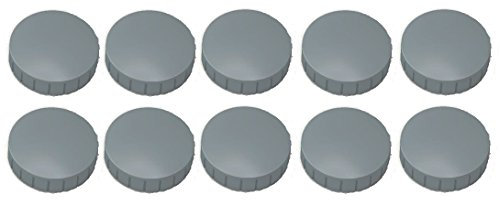 10 Magnete Ø 24mm, Haftmagnete für Whiteboard, Kühlschrankmagnet, Magnettafel, Magnetwand, Magnet Rund, Grau