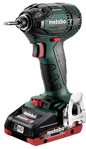 metabo Akku-Schlagschrauber SSD 18 LTX 200 BL - 18 V bürstenlos, 200 Nm Drehmoment, 1/4 Innensechskant, 2.900 /min Drehzahl - Kompakt & leistungsstark - Inkl. 2 Akkus 4.0 Ah, Ladegerät und metaBOX