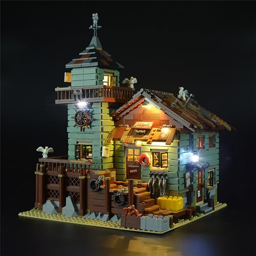 GEAMENT Jeu De Lumières pour Ancien Magasin des pêcheurs (Old Fishing Store) - Kit D'éclairage LED Compatible avec Lego Ideas 21310 (Modèle de Bloc Non Inclus)