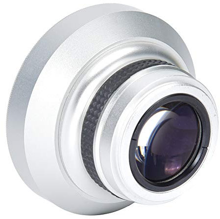 Fisheye Lens For Camcorder, 37mm 0.25X Super Fisheye Lens Silver Strong Applicability Additional Lens for 37mm Caliber Camera Lenses