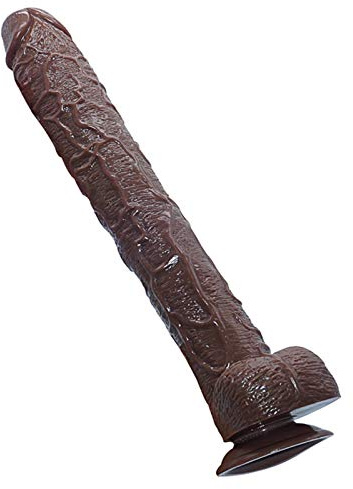 Yrrddxxoo 43 cm realistisk lång ?3 cm med mjuk sugkopp vattentät säkerhet PVC för kvinnor par B56414 (färg: Brun)