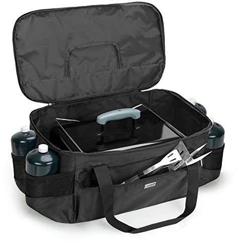SAMDEW Cubierta de Parrilla Compatible con Parrilla de Carbón Weber 1131004 Go-Anywhere, Bolsa para Parrilla Compatible con Parrilla de Gas Weber 1141056 Go-Anywhere, Solo Bolsa (Diseño de Patente)