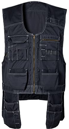 GSGGIG Men's Work Utility Tool Vest Workwear with Multiple Pockets, Outdoor Fishing Vest for Men B208-Black-3XL-X