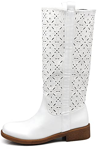 IF Fashion Stivali Stivaletti da Donna Biker Motociclista Traforati Primaverili Estivi con Fibbia LY70-4