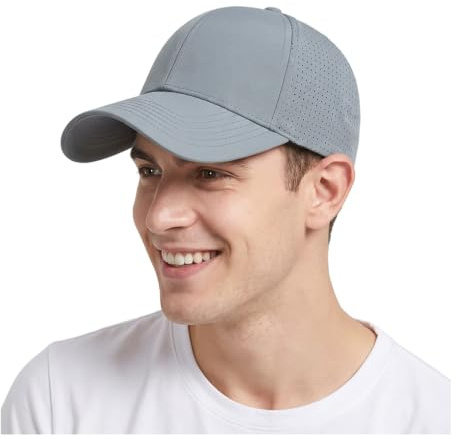 YAMEE Basebollkeps sommar män kvinnor andas, sommarmössa mesh unisex sommarkeps, basebollkeps solskydd, baseballkeps solhatt UV-skydd för män och kvinnor (huvudomkrets: 56–59 cm), 1/grå, En Storlek