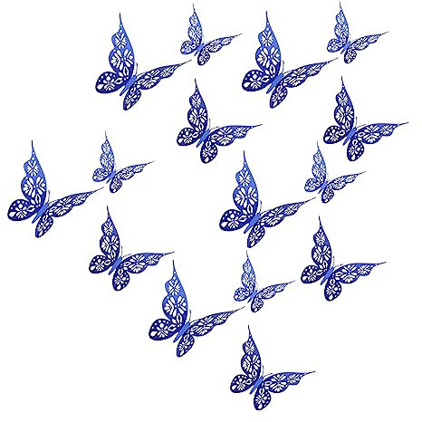 ibasenice 24stücke Hohle Schmetterlinge Aufkleber Hohl Schmetterlinge Decals Wandaufkleber Dekor Für Party Kinderzimmer Hochzeit