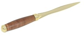 Holz Brieföffner - Brief Öffner - Birne Handarbeit 24k vergoldet Geschenk Geschenkidee Unikat handmade Made in Austria Birnenholz Büroaccessoire edel - Holzbrieföffner - Briefmesser - Holzgeschenk