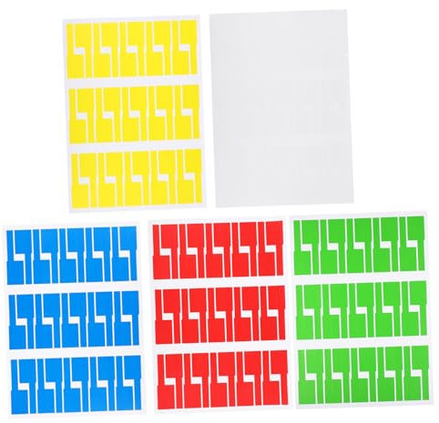 UPKOCH 50hojas Etiquetas Para Cables Etiquetas Adhesivas De Cuerda Impermeables Para Organizar Cables Eléctricos Cargadores y Redes Blanco Rojo Verde Azul