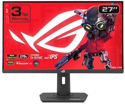 ASUS ROG Strix 27” 1440P USB-C HDR Gaming Monitor (XG27ACMG) - QHD (2560x1440), 270Hz, 1ms, Fast IPS, Extreme Low Motion Blur Sync, G-SYNC Compatible, DisplayWidget, Tripod Socket, 3 yr Warranty