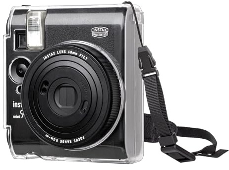 MUZIRI KINOKOO Clear Case Compatible with Fujifilm Fuji Instax Mini 99 Instant Camera, Hard PVC Fuji Mini 99 Carrying Case with Adjustable Shoulder Strap - Transparent