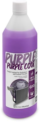 ErrecHome Purple Cool, Fluido concentrado para radiadores Morado, anticongelante G13 con paquete de aditivos de glicerina, 1 litro